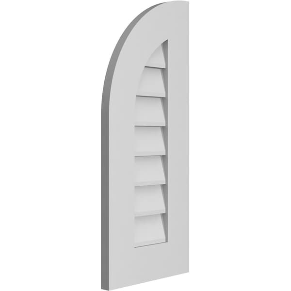 Quarter Round Top Left Surface Mount PVC Gable Vent W/ 3-1/2W X 1P Standard Frame, 12W X 28H